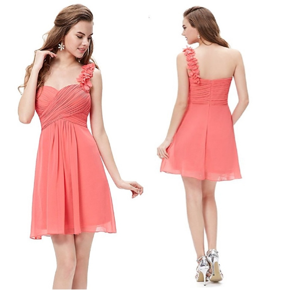 Prom Cocktail Party Dress Pink Chiffon Short Sz 10